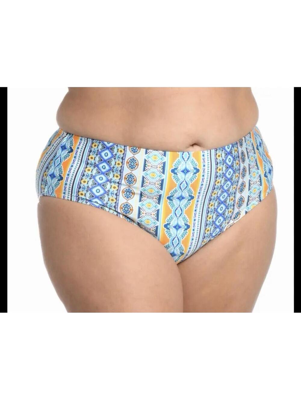 NWT Lilly La Blanca Scarf Banded Hipster Bikini Bottoms Full Coverage Size US 16